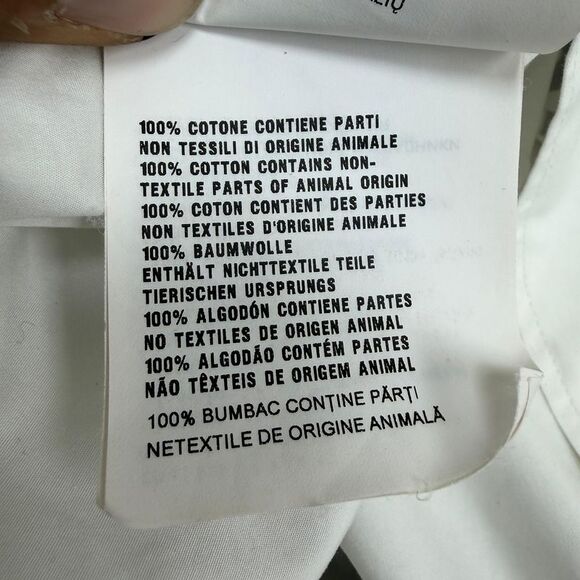 Prada Slogan-Print Mini Shirt Dress in White Cotton - Picture 6 of 6